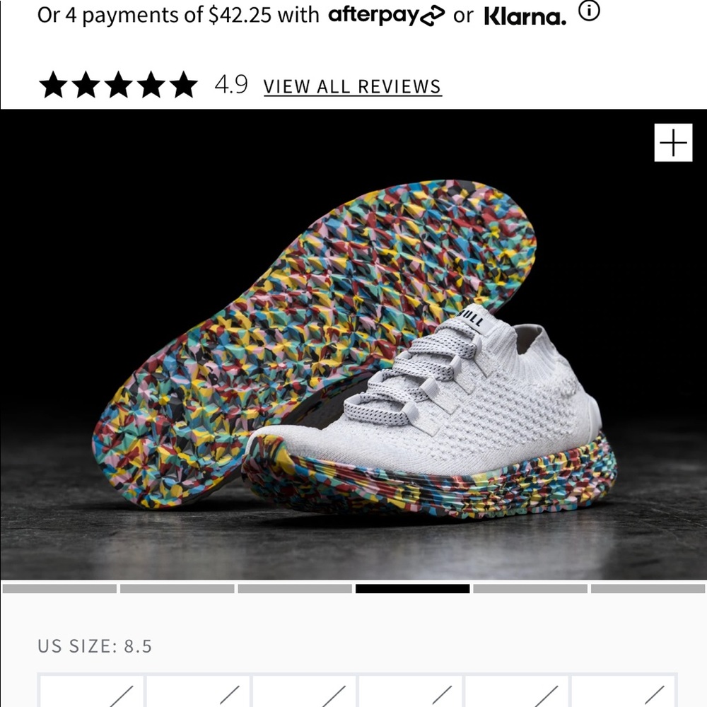 Nobull knit runner white wild, womens 8.5